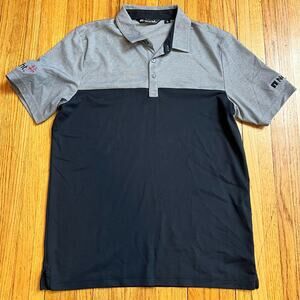Travis Mathew Polo Shirt Mens Large Golf Pima Cotton Blend Gray Black